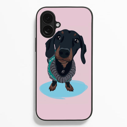 Cartoon Dachshund  -  Phone Case for iPhone 16 Plus