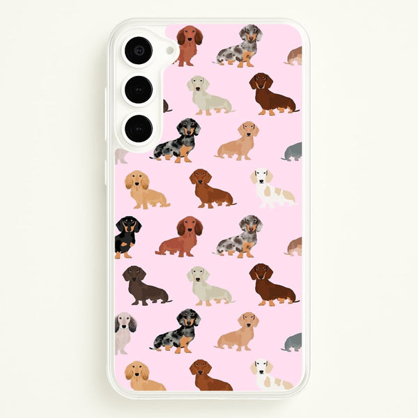 Dachshund Breed Pattern  -  Phone Case for Galaxy S23 Plus