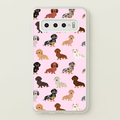 Dachshund Breed Pattern  -  Phone Case for Galaxy S10 Plus