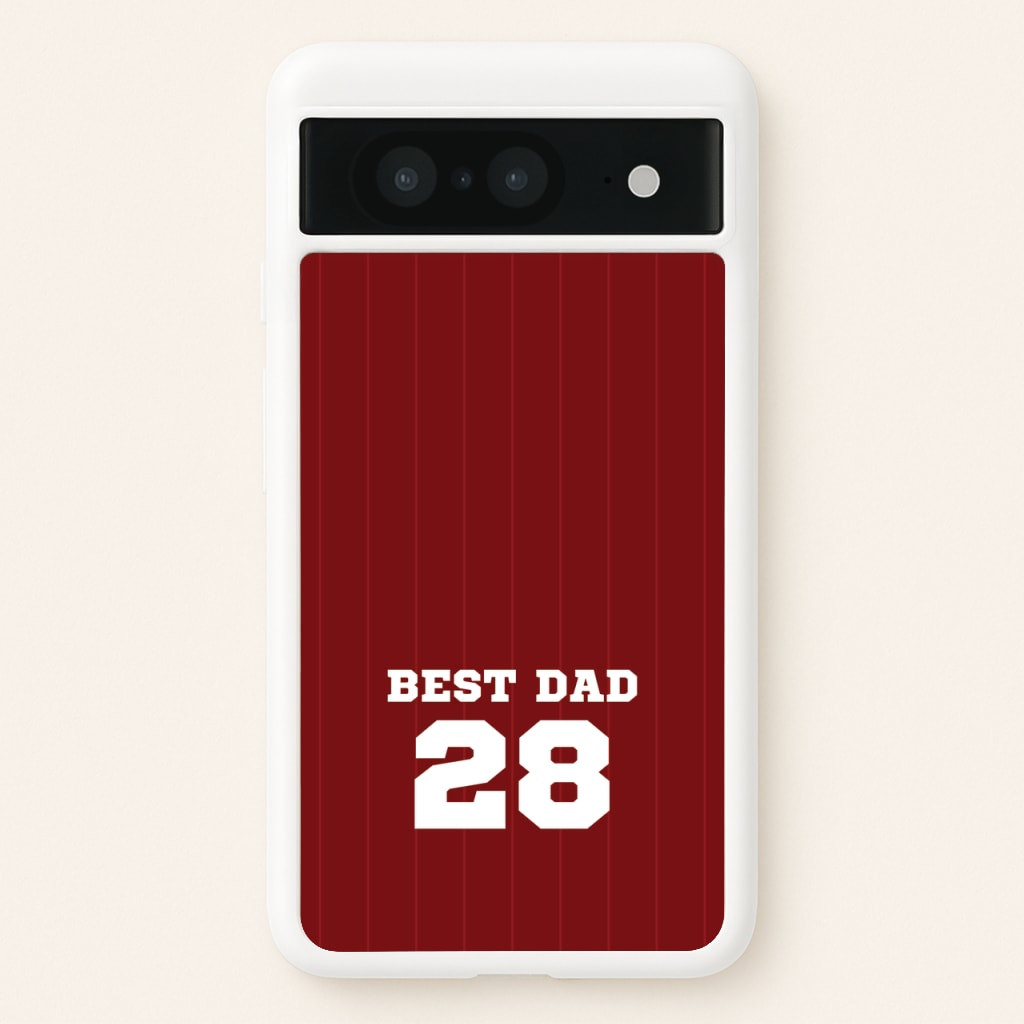 Best Dad Football Stripes Personalised  - Father's Day Phone Case for Google Pixel 8