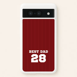 Best Dad Football Stripes Personalised  - Father's Day Phone Case for Google Pixel 8