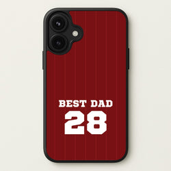 Best Dad Football Stripes Personalised Phone Case for iPhone 17