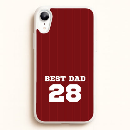 Best Dad Football Stripes Personalised  - Father's Day Phone Case for iPhone XR
