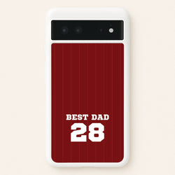 Best Dad Football Stripes Personalised  - Father's Day Phone Case for Google Pixel 6