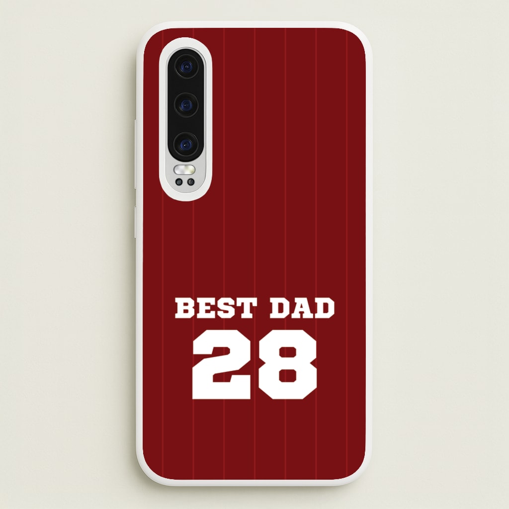 Best Dad Football Stripes Personalised  - Father's Day Phone Case for Huawei P30