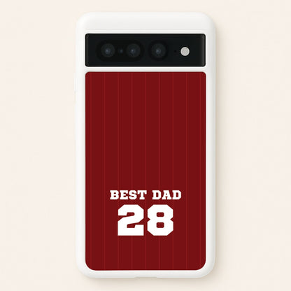 Best Dad Football Stripes Personalised  - Father's Day Phone Case for Google Pixel 7 Pro