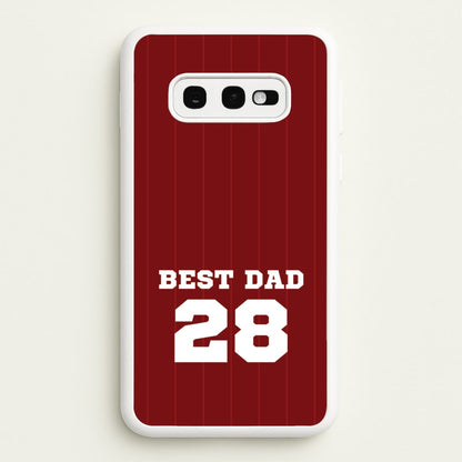 Best Dad Football Stripes Personalised  - Father's Day Phone Case for Galaxy S10e