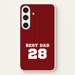 Best Dad Football Stripes Personalised  - Father's Day Phone Case for Galaxy S24