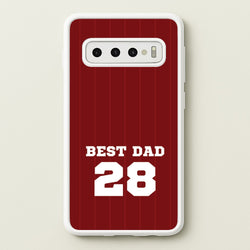 Best Dad Football Stripes Personalised  - Father's Day Phone Case for Galaxy S10 Plus