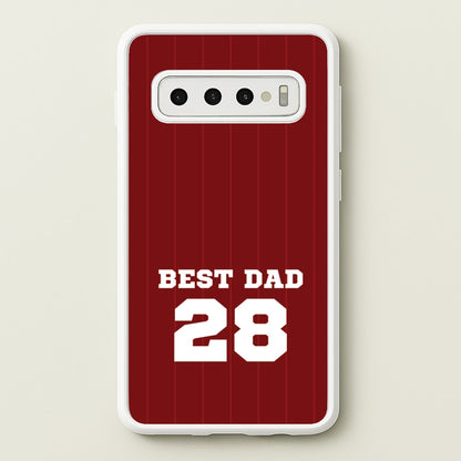 Best Dad Football Stripes Personalised  - Father's Day Phone Case for Galaxy S10 Plus
