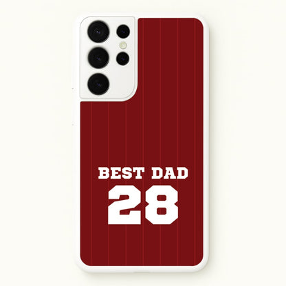 Best Dad Football Stripes Personalised  - Father's Day Phone Case for Galaxy S21 Ultra