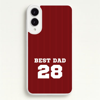 Best Dad Football Stripes Personalised  - Father's Day Phone Case for Galaxy S25 Edge