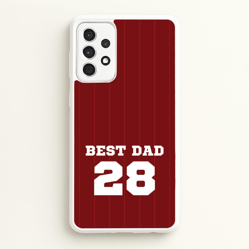 Best Dad Football Stripes Personalised  - Father's Day Phone Case for Galaxy A52 / A52s