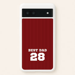Best Dad Football Stripes Personalised  - Father's Day Phone Case for Google Pixel 7a