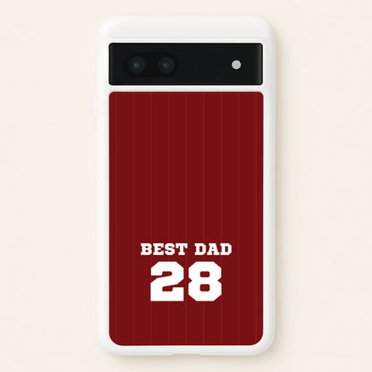 Best Dad Football Stripes Personalised  - Father's Day Phone Case for Google Pixel 7a