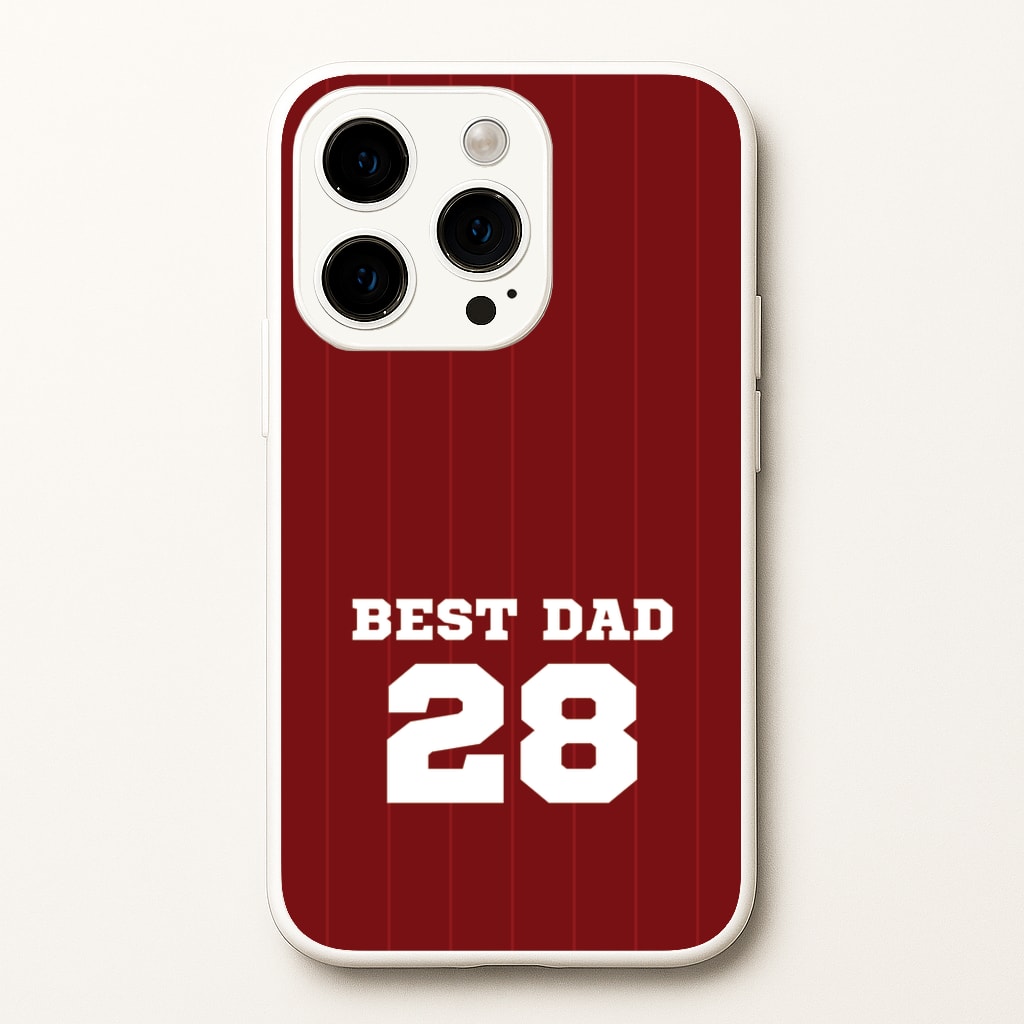Best Dad Football Stripes Personalised  - Father's Day Phone Case for iPhone 15 Pro Max