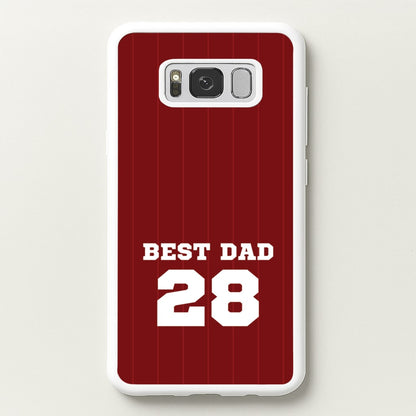 Best Dad Football Stripes Personalised  - Father's Day Phone Case for Galaxy S8