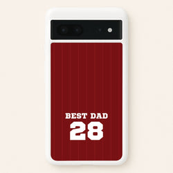 Best Dad Football Stripes Personalised  - Father's Day Phone Case for Google Pixel 7