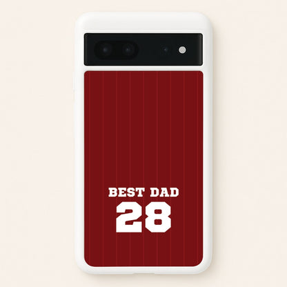 Best Dad Football Stripes Personalised  - Father's Day Phone Case for Google Pixel 7