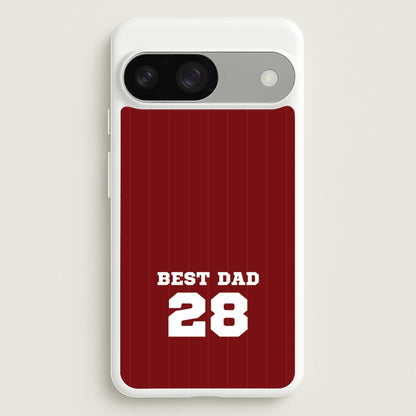 Best Dad Football Stripes Personalised  - Father's Day Phone Case for Google Pixel 9 / 9 Pro