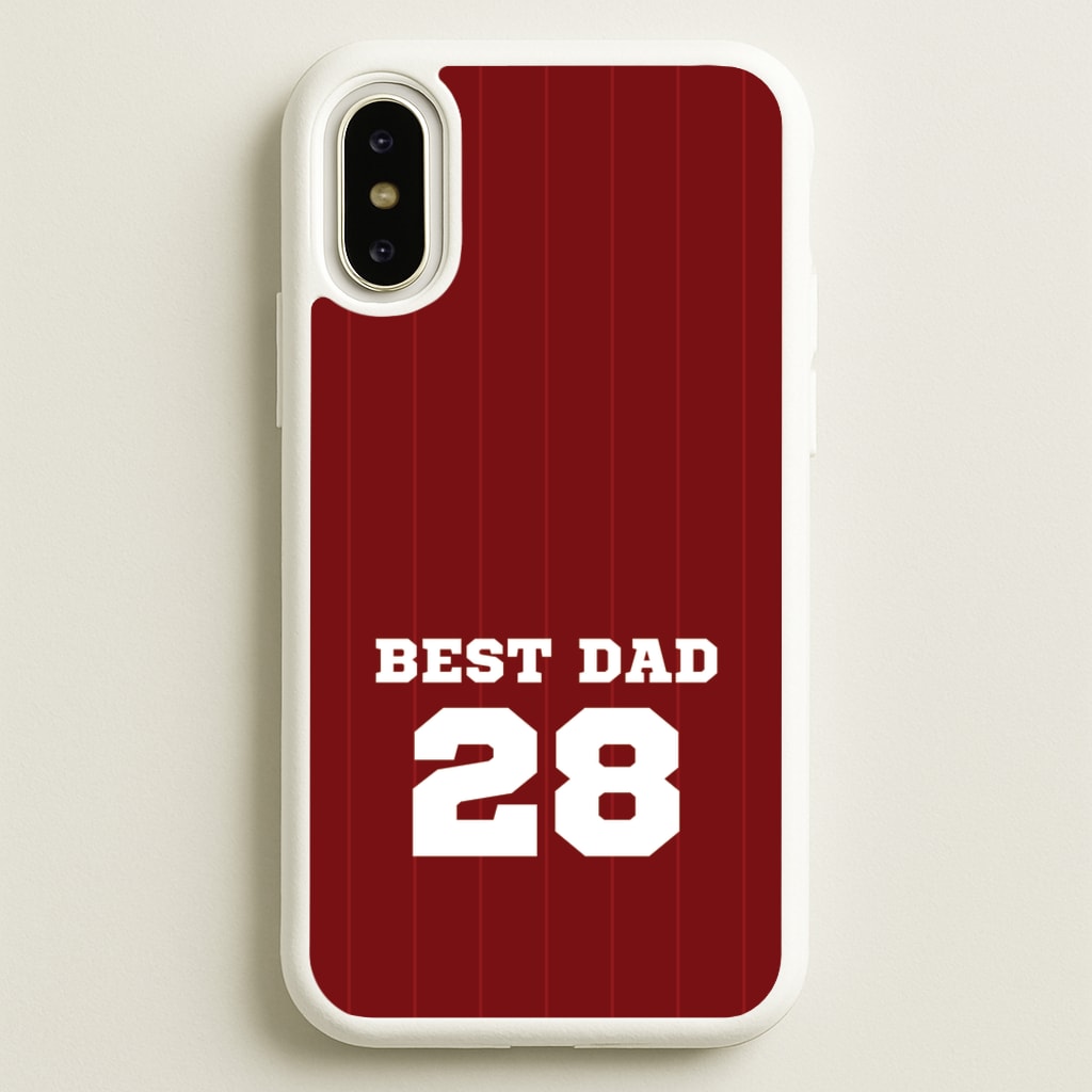 Best Dad Football Stripes Personalised  - Father's Day Phone Case for iPhone X / XS
