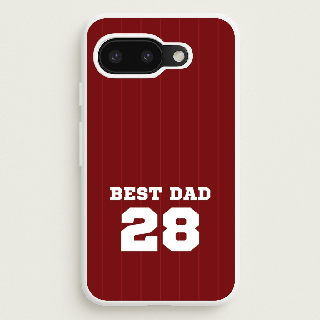Best Dad Football Stripes Personalised  - Father's Day Phone Case for Google Pixel 9a