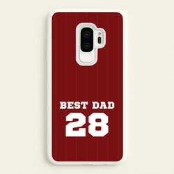 Best Dad Football Stripes Personalised  - Father's Day Phone Case for Galaxy S9 Plus