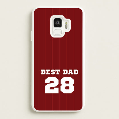 Best Dad Football Stripes Personalised  - Father's Day Phone Case for Galaxy S9
