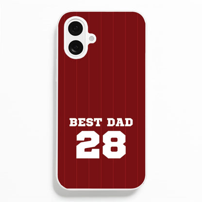 Best Dad Football Stripes Personalised  - Father's Day Phone Case for iPhone 16 Plus