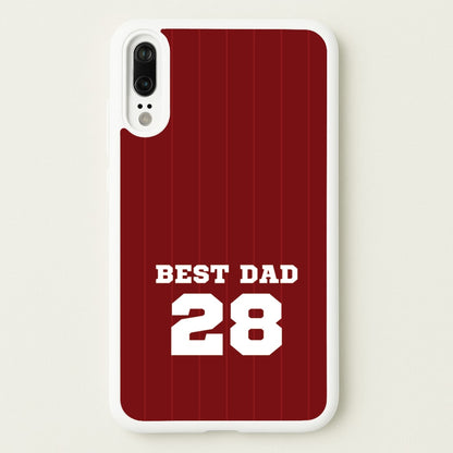 Best Dad Football Stripes Personalised  - Father's Day Phone Case for Huawei P20