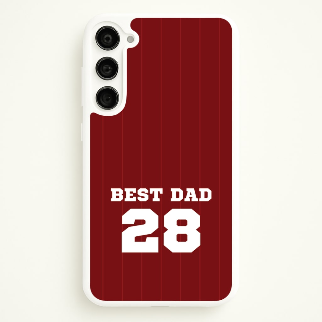 Best Dad Football Stripes Personalised  - Father's Day Phone Case for Galaxy S23