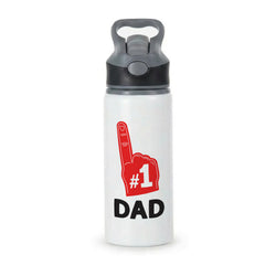 #1 Dad Foam Finger Active Water Bottle - Black