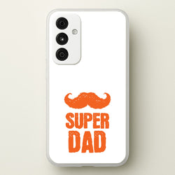 Moustache Super Dad Orange  - Father's Day Phone Case for Galaxy A35