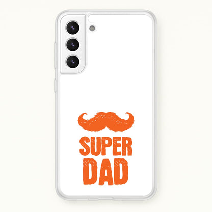 Moustache Super Dad Orange  - Father's Day Phone Case for Galaxy S21FE
