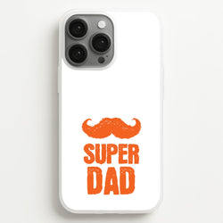 Moustache Super Dad Orange  - Father's Day Phone Case for iPhone 13 Pro Max