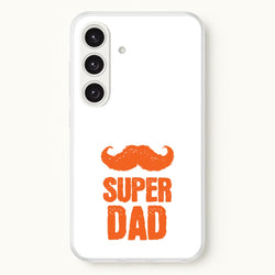 Moustache Super Dad Orange  - Father's Day Phone Case for Galaxy S24