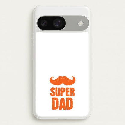Moustache Super Dad Orange  - Father's Day Phone Case for Google Pixel 9 / 9 Pro