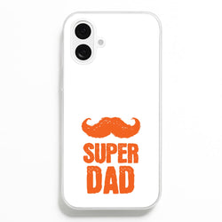 Moustache Super Dad Orange Phone Case