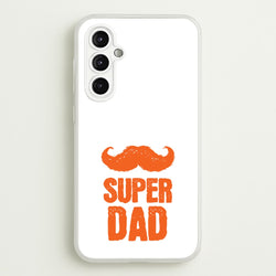 Moustache Super Dad Orange  - Father's Day Phone Case for Galaxy A14