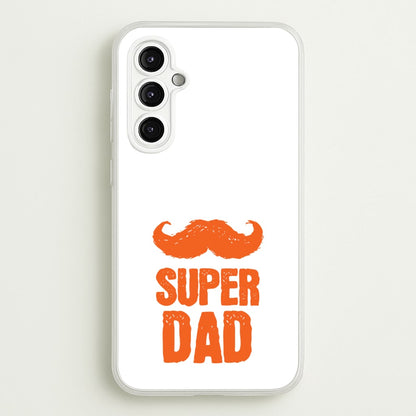 Moustache Super Dad Orange  - Father's Day Phone Case for Galaxy A14