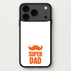 Moustache Super Dad Orange Phone Case for iPhone 17 Pro