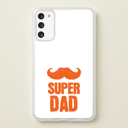 Moustache Super Dad Orange  - Father's Day Phone Case for Galaxy S20FE