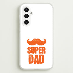 Moustache Super Dad Orange  - Father's Day Phone Case for Galaxy S23FE
