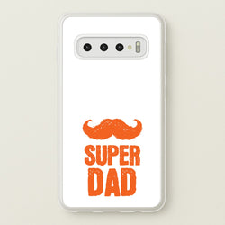 Moustache Super Dad Orange  - Father's Day Phone Case for Galaxy S10