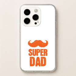 Moustache Super Dad Orange  - Father's Day Phone Case for iPhone 15 Pro