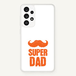 Moustache Super Dad Orange  - Father's Day Phone Case for Galaxy A53