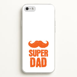 Moustache Super Dad Orange  - Father's Day Phone Case for iPhone 5 / 5s / SE 2016