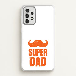 Moustache Super Dad Orange  - Father's Day Phone Case for Galaxy A52 / A52s