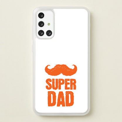 Moustache Super Dad Orange  - Father's Day Phone Case for Galaxy A71