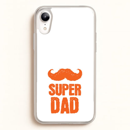 Moustache Super Dad Orange  - Father's Day Phone Case for iPhone XR